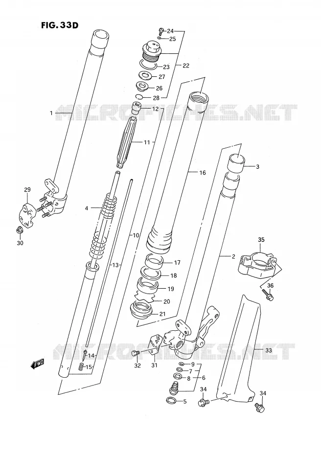 FRONT SCHOKDEMPER (MODELE P/R/S) Suzuki MOTO 250 RMX 1989  RMX250K(E3)