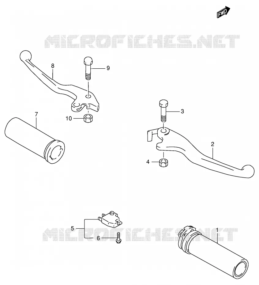 HANDGRIPS - LEVERS Suzuki MOTO 800 INTRUDER 2000  VS800GLY(E2)