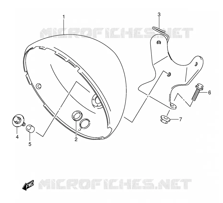 HEADLIGHT BOWL (MODELE K1/K2/K3/K4) Suzuki MOTO 800 VOLUSIA 2003  VL800ZK3(E2)