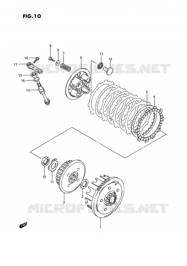 KOPPELING (MODELE G/H/J) Suzuki MOTO 80 RM 1992  RM80N(E3)