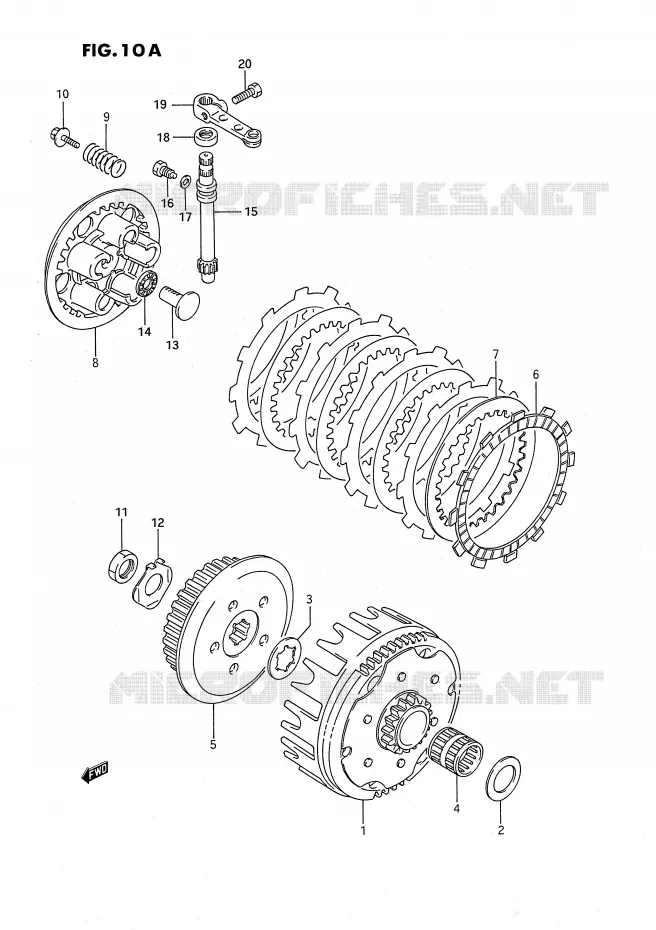 KOPPELING (MODELE K/L/M/N/P/R/S) Suzuki MOTO 80 RM 1990  RM80XL(E2)