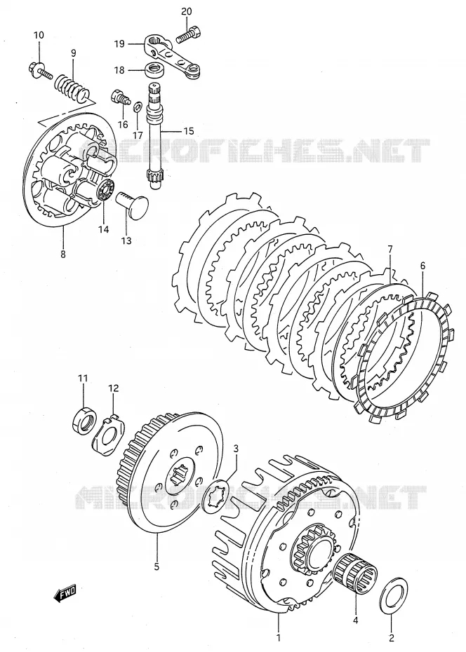 KOPPELING (MODELE K/L/M/N/P/R/S) Suzuki MOTO 80 RM 1993  RM80P(E28)