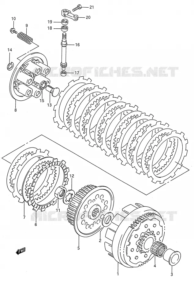 KOPPELING (MODELE N/P) Suzuki MOTO 250 RMX 1990  RMX250L(E28)