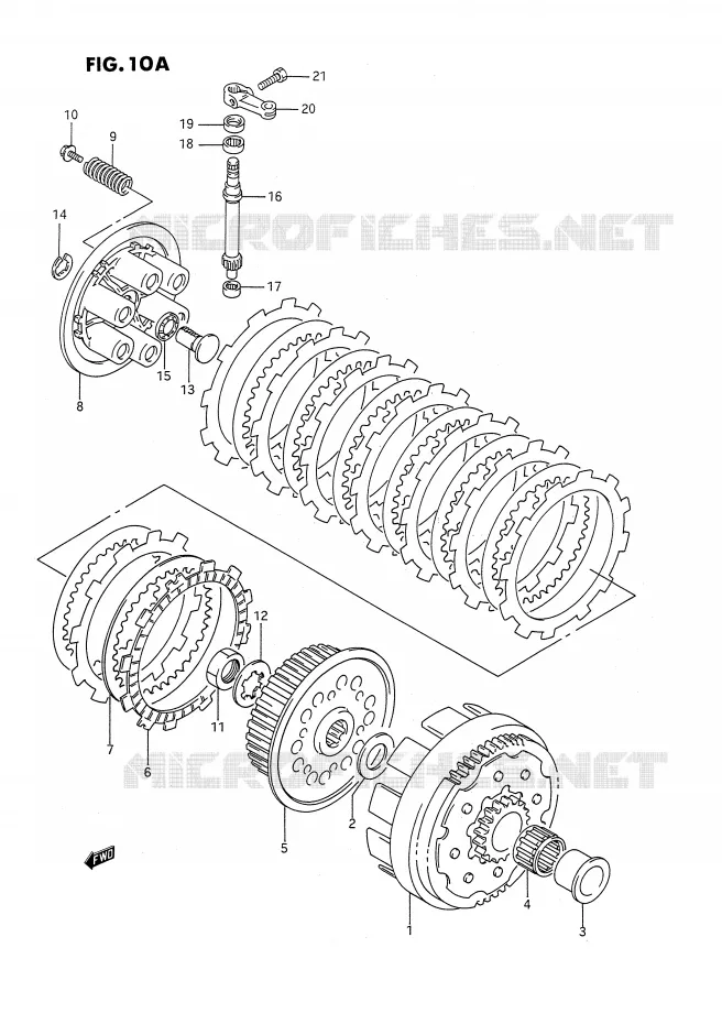 KOPPELING (MODELE N/P) Suzuki MOTO 250 RMX 1996  RMX250T(E3)