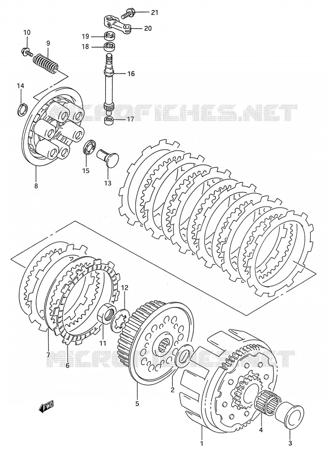 KOPPELING (MODELE R) Suzuki MOTO 250 RMX 1991  RMX250M(E28)
