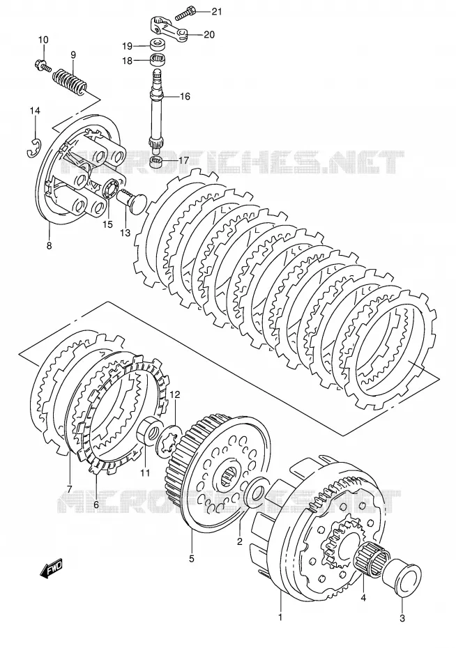 KOPPELING (MODELE S/T) Suzuki MOTO 250 RMX 1995  RMX250S(E1)