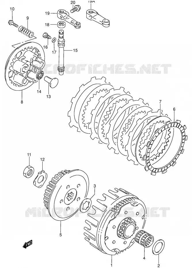 KOPPELING Suzuki MOTO 85 RM 2005  RM85K5(P3/P28)