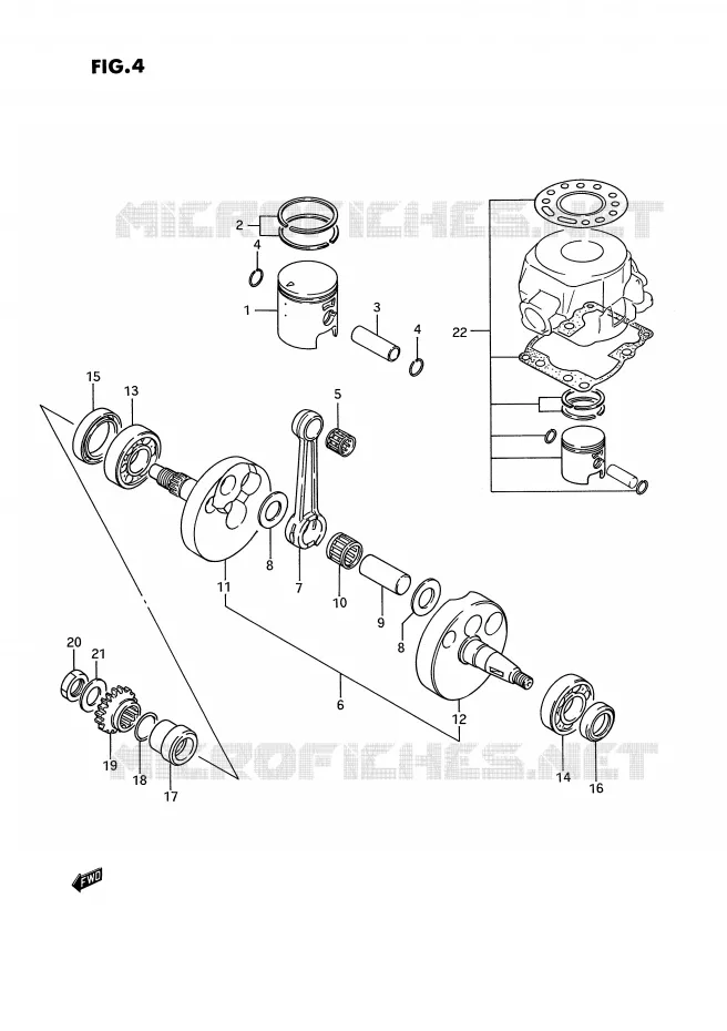 KRUKAS (MODELE G/H) Suzuki MOTO 80 RM 1995  RM80S(E3)