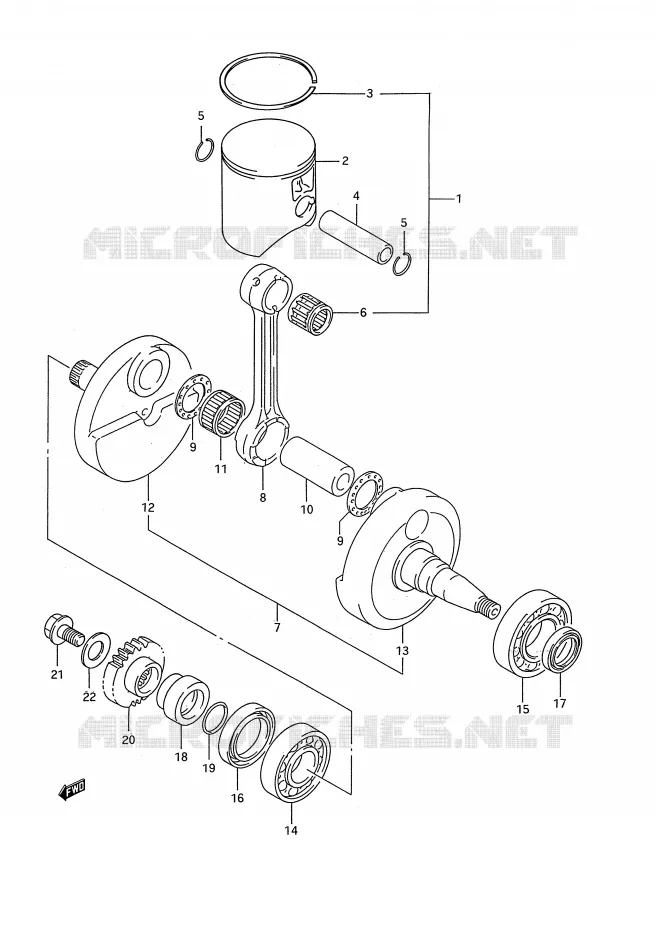 KRUKAS (MODELE P/R) Suzuki MOTO 250 RMX 1991  RMX250M(E28)