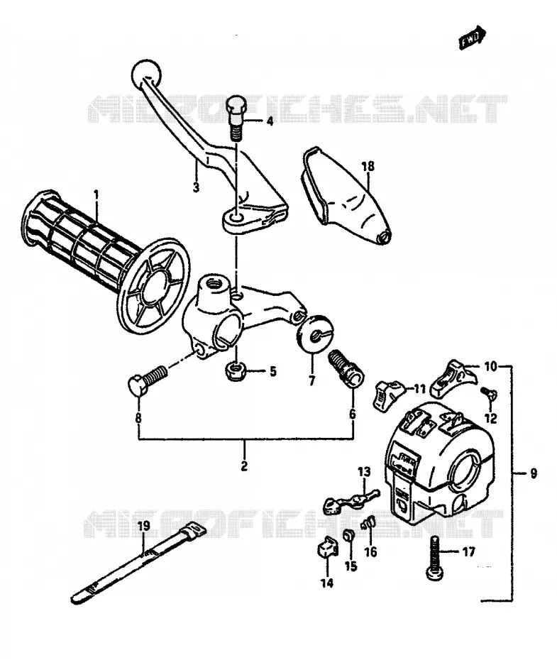 LEFT SWITCH - HANDGREEP (MODEL H/J/K E15,E16,E17,E22,MODEL K E2) Suzuki MOTO 250 TS-X 1987  TS250XH(E/G/H/J/K)