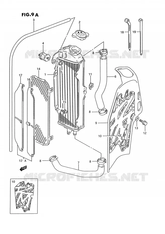 RADIATOR (MODELE R/S) Suzuki MOTO 80 RM 1989  RM80K(E3)