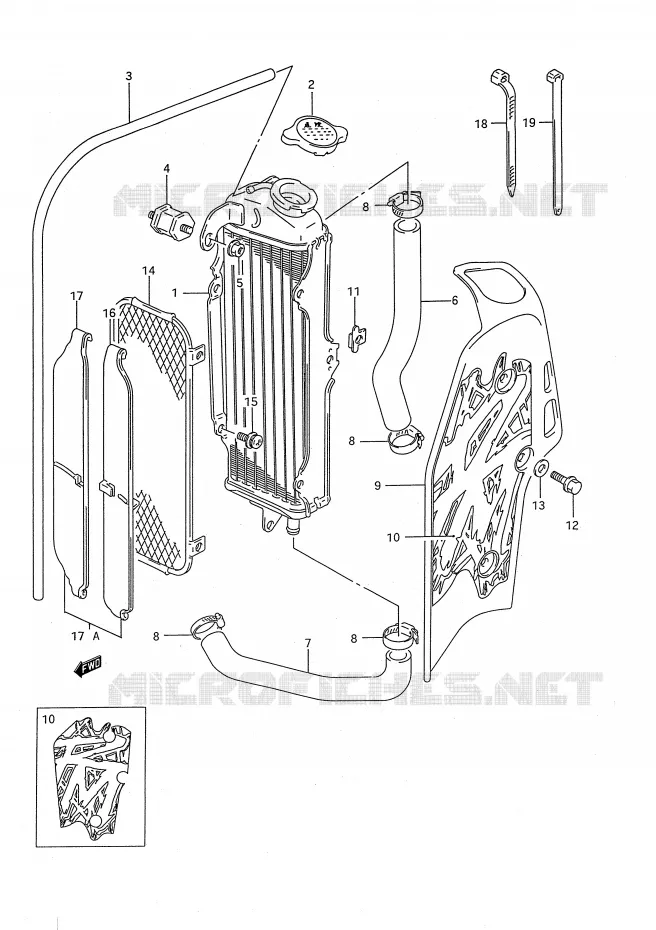 RADIATOR (MODELE R/S) Suzuki MOTO 80 RM 1992  RM80N(E28)