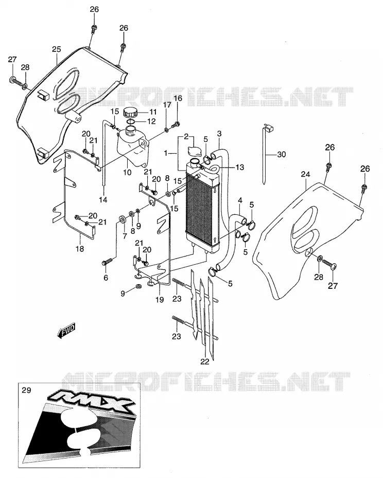 RADIATOR Suzuki MOTO 50 RMX 2000  RMX50Y
