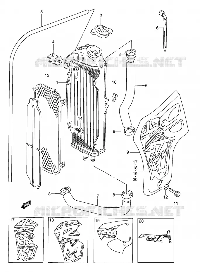 RADIATOR Suzuki MOTO 80 RM 1996  RM80T(E3/E28)
