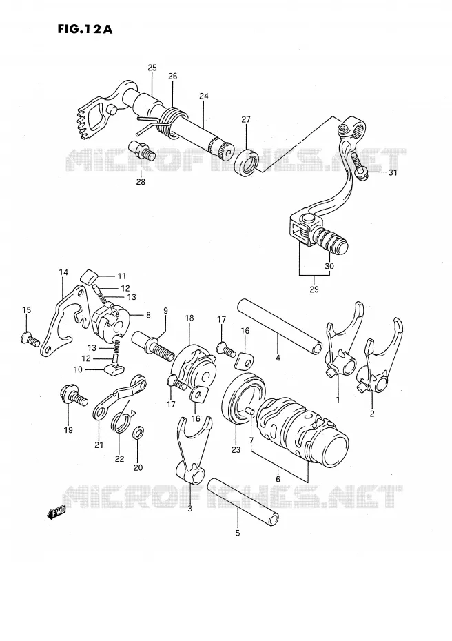 SCHAKELEN ASSY (MODELE K/L/M/N/P/R/S) Suzuki MOTO 80 RM 1992  RM80XN(E2)