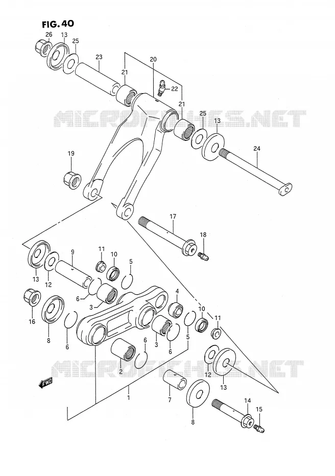 SCHOKBREKER AANEENSCHAKELING (MODELE K/L) Suzuki MOTO 250 RMX 1995  RMX250S(E3)