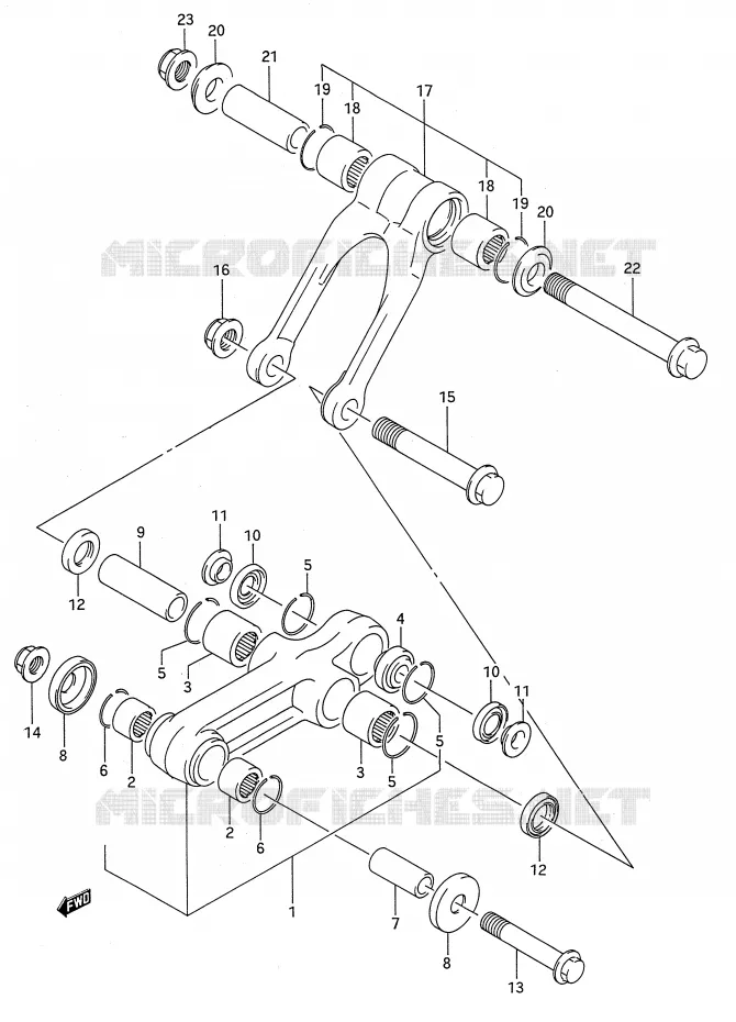 SCHOKBREKER AANEENSCHAKELING (MODELE L/M/N/P/R/S) Suzuki MOTO 80 RM 1986  RM80G(E28)