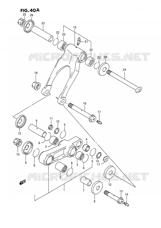 SCHOKBREKER AANEENSCHAKELING (MODELE M/N/P/R/S/T) Suzuki MOTO 250 RMX 1994  RMX250R(E3)