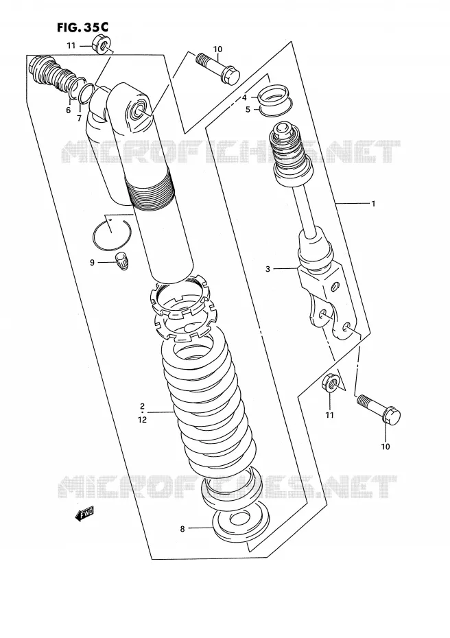 SCHOKDEMPER (MODELE M/N/P/R/S) Suzuki MOTO 80 RM 1985  RM80F(E3)
