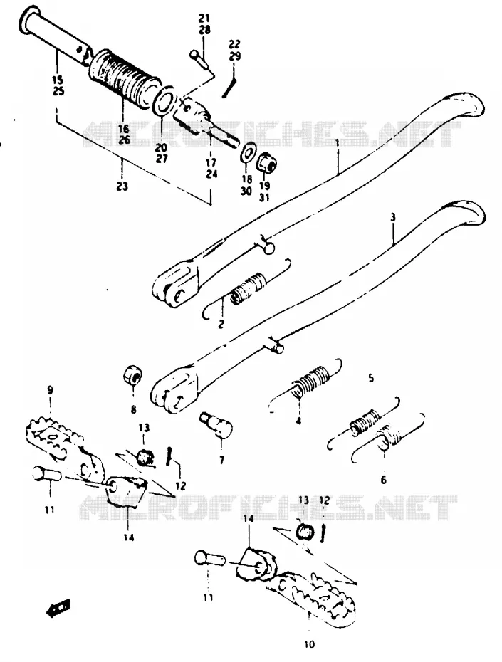 STAND - FOOTREST Suzuki MOTO 125 TS-X 1984  TS125XE(E/F/G)