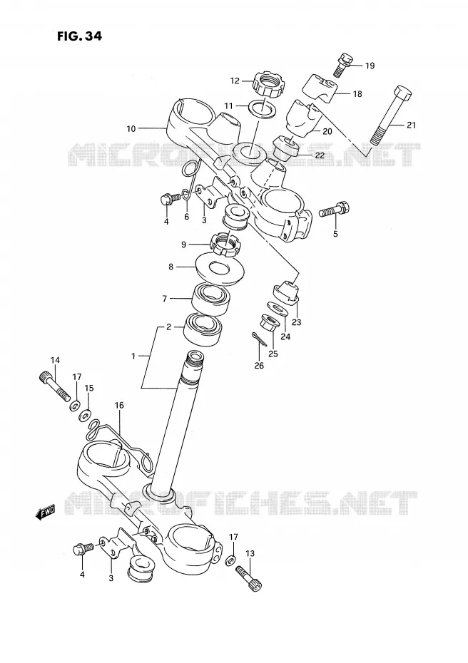 STUURKOLOM (MODELE K/L) Suzuki MOTO 250 RMX 1989  RMX250K(E3)