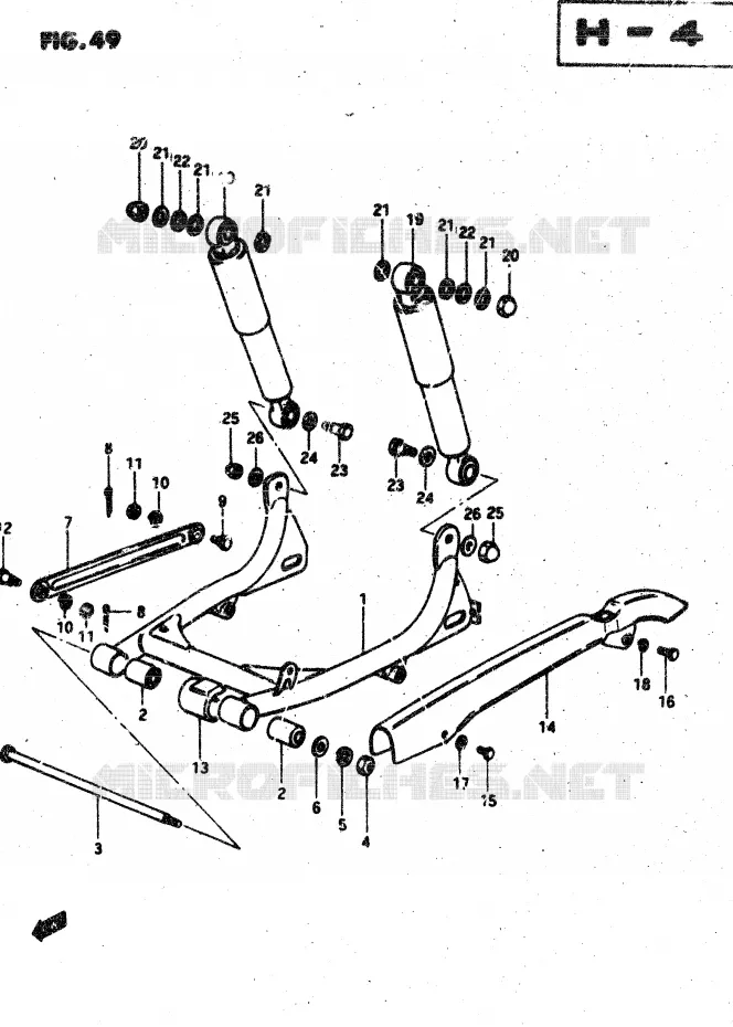 SWINGARM (E22, E39) Suzuki MOTO 50 VAN-VAN 1981  RV50X(X/D)