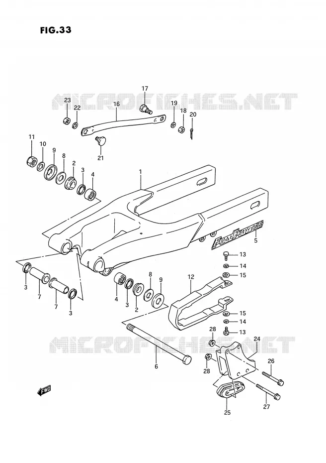 SWINGARM (MODELE G/H/J) Suzuki MOTO 80 RM 1987  RM80H(E3)