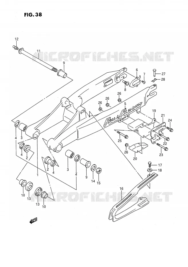 SWINGARM (MODELE K/L) Suzuki MOTO 250 RMX 1992  RMX250N(E3)