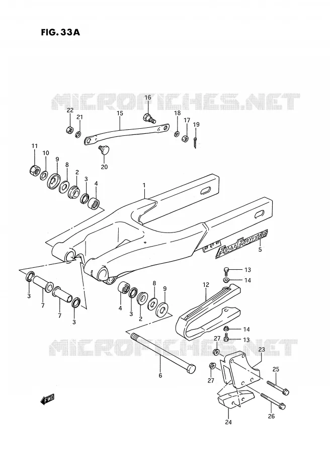SWINGARM (MODELE K) Suzuki MOTO 80 RM 1986  RM80G(E3)