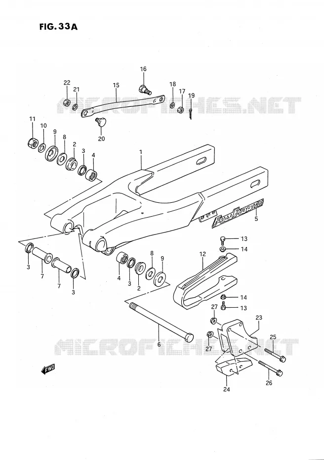 SWINGARM (MODELE K) Suzuki MOTO 80 RM 1986  RM80XG(E2)