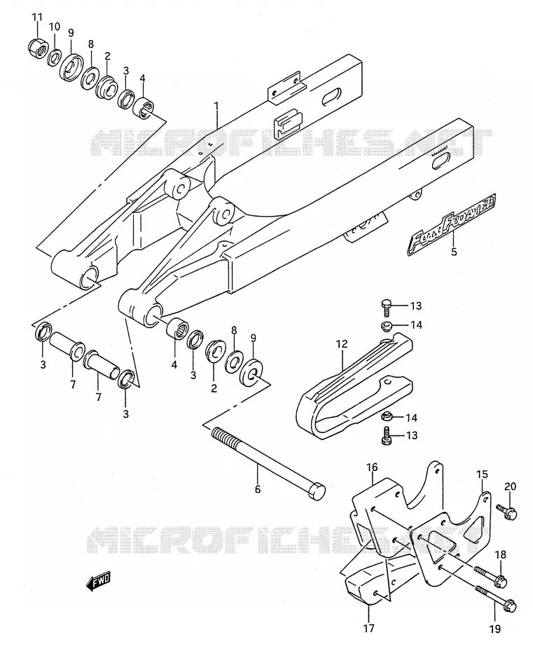 SWINGARM (MODELE L) Suzuki MOTO 80 RM 1988  RM80J(E28)