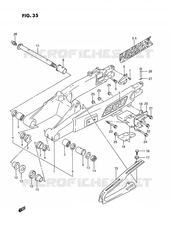 SWINGARM Suzuki MOTO 250 RMX 1993  RMX250RP(E1)
