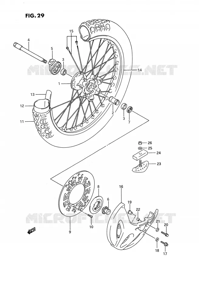 VOORWIEL Suzuki MOTO 250 RMX 1994  RMX250RR(E1)