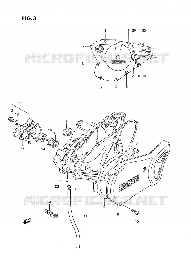 WATER POMPHUIS (MODELE G/H/J) Suzuki MOTO 80 RM 1987  RM80XH(E2)