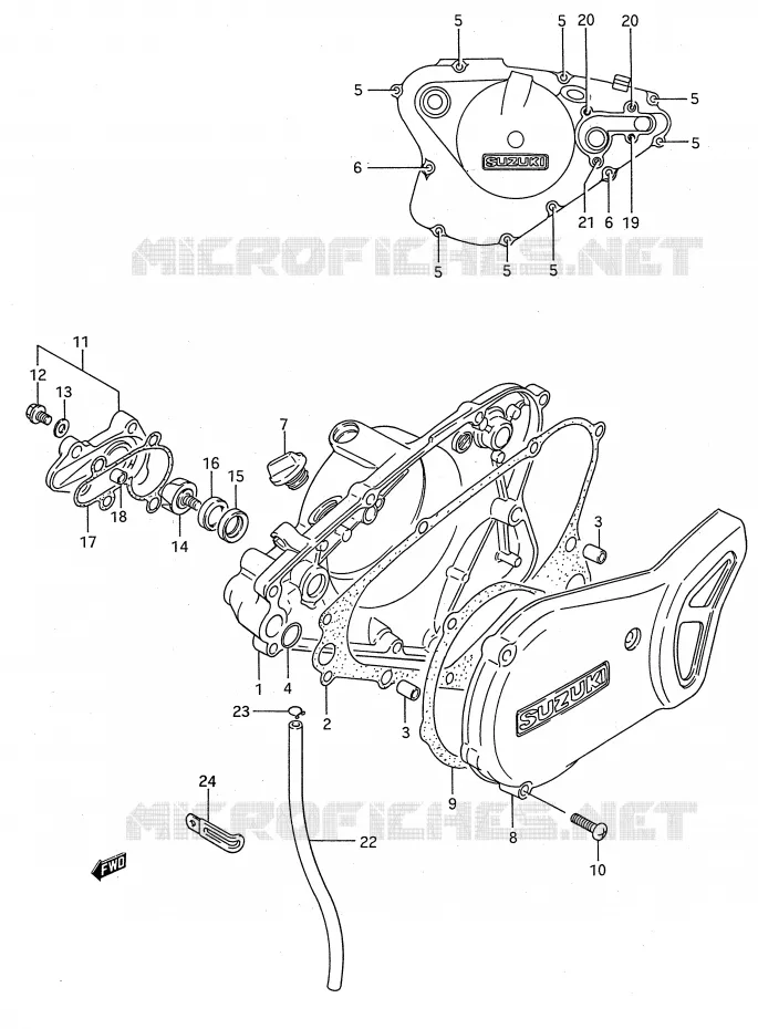 WATER POMPHUIS (MODELE G/H/J) Suzuki MOTO 80 RM 1991  RM80M(E28)
