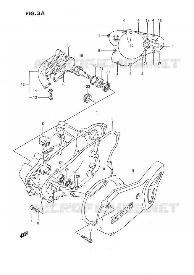 WATER POMPHUIS (MODELE K/L/M/N/P/R/S) Suzuki MOTO 80 RM 1986  RM80XG(E2)