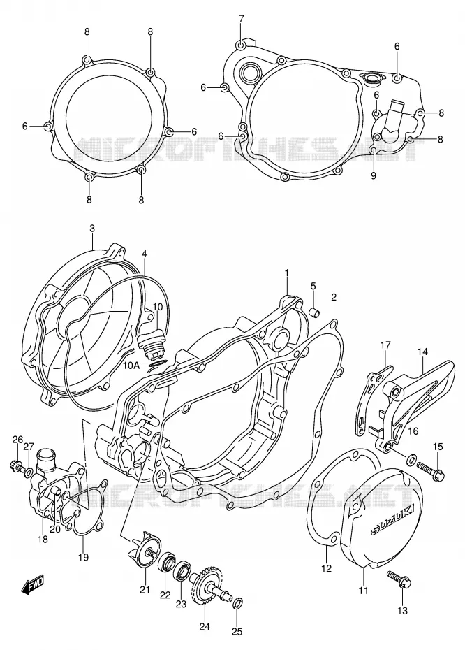 WATER POMPHUIS (MODELE K1/K2) Suzuki MOTO 250 RM 2003  RM250K3(E3/E28)
