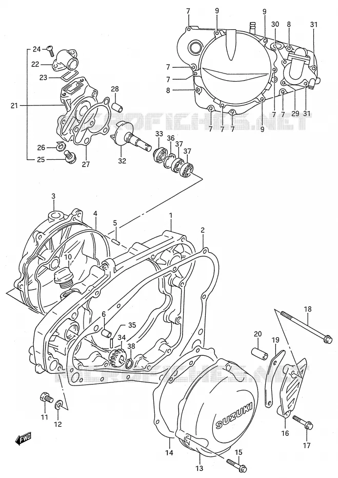 WATER POMPHUIS (MODELE L/M/N/P/R) Suzuki MOTO 250 RMX 1994  RMX250R(E28)