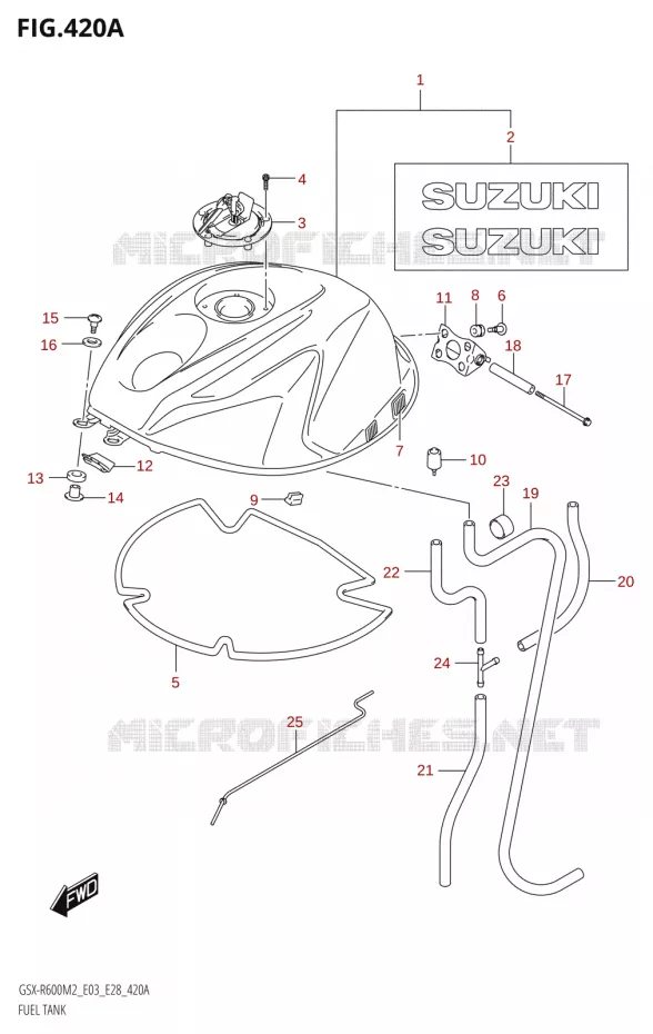 BENZINETANK (GSX-R600:(E03,E28)) Suzuki MOTO 600 GSX-R 2022  GSX-R600 M2 (E03,E28,E33)
