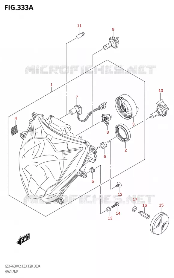 KOPLAMP Suzuki MOTO 600 GSX-R 2022  GSX-R600 M2 (E03,E28,E33)