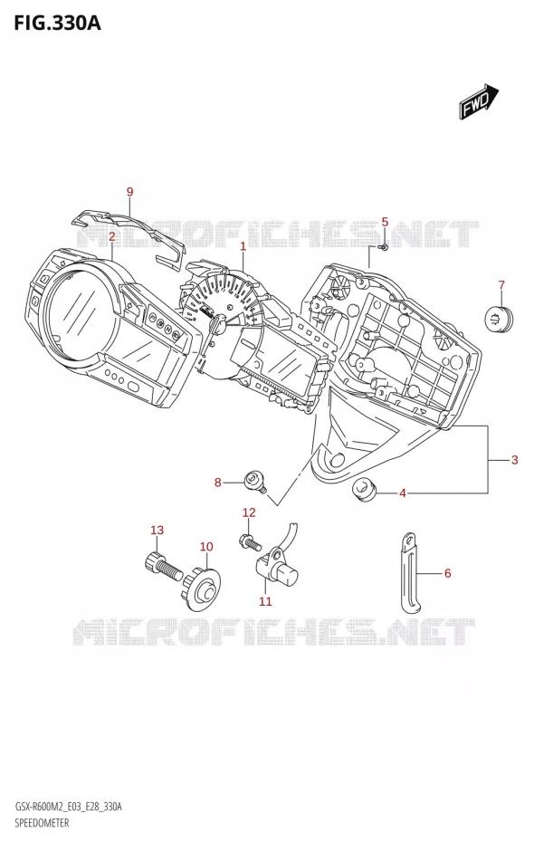 SNELHEIDSMETER (E03,E33) Suzuki MOTO 600 GSX-R 2022  GSX-R600 M2 (E03,E28,E33)