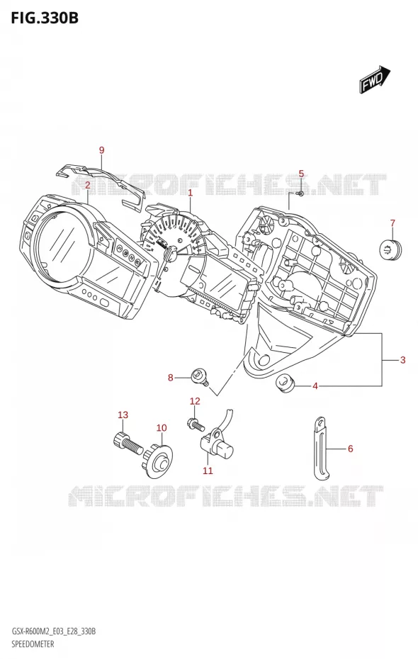 SNELHEIDSMETER (E28) Suzuki MOTO 600 GSX-R 2022  GSX-R600 M2 (E03,E28,E33)
