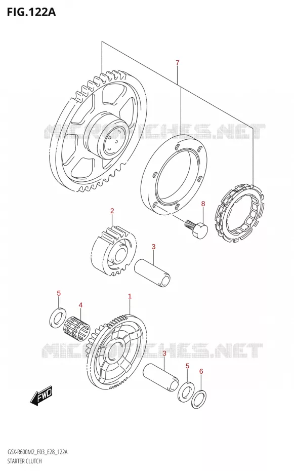 STARTMOTOR KOPPELINGS Suzuki MOTO 600 GSX-R 2022  GSX-R600 M2 (E03,E28,E33)