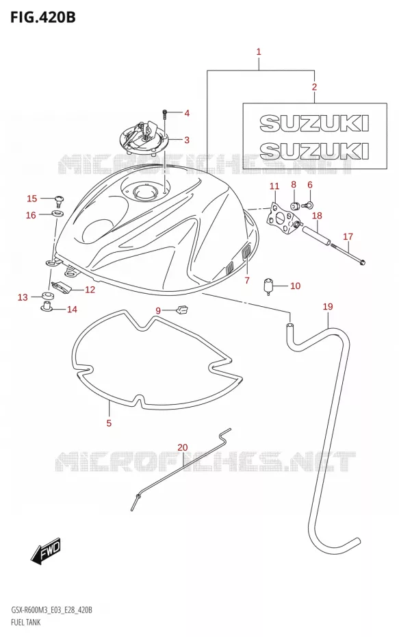 BENZINETANK (GSX-R600:E33) Suzuki MOTO 600 GSX-R 2023  GSX-R600 M3 (E03,E28,E33)