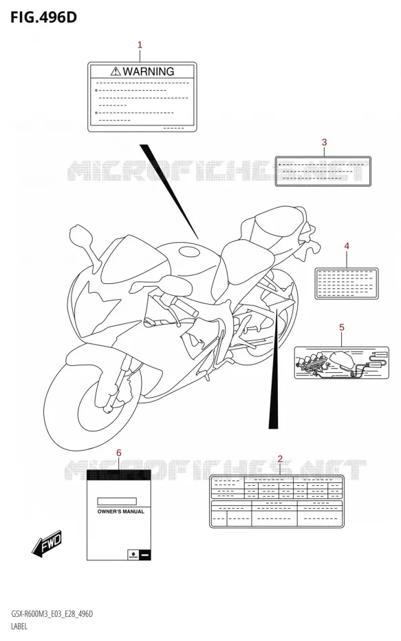 ETIKET (E33) Suzuki MOTO 600 GSX-R 2023  GSX-R600 M3 (E03,E28,E33)
