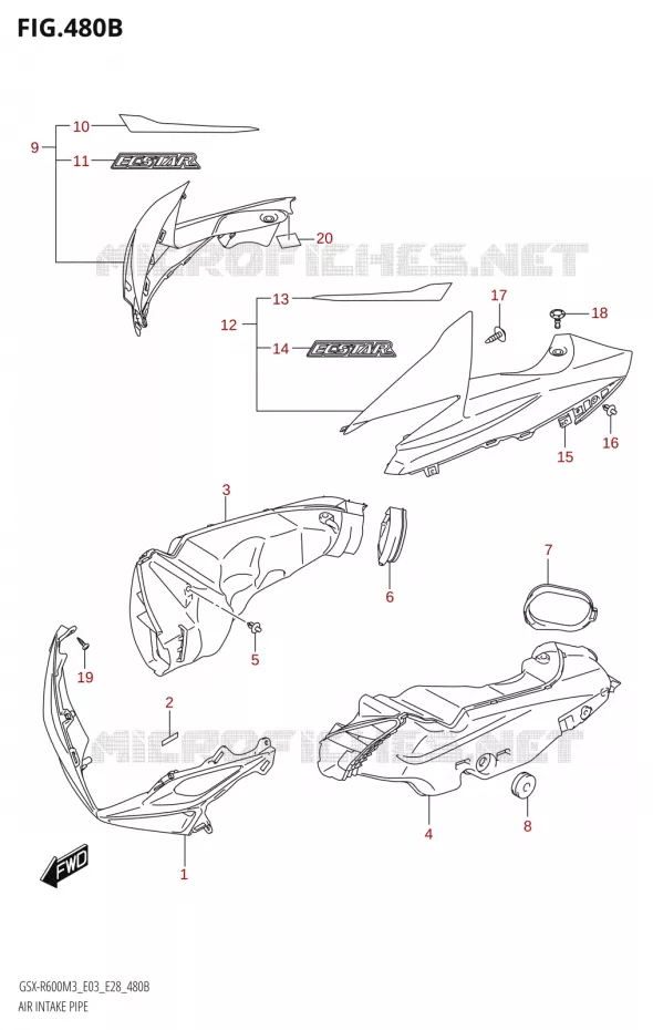 LUCHTINLAAT (GSX-R600Z) Suzuki MOTO 600 GSX-R 2023  GSX-R600 M3 (E03,E28,E33)
