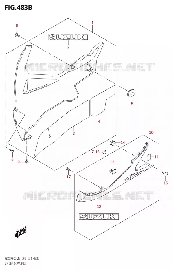 ONDER COWLING (GSX-R600Z) Suzuki MOTO 600 GSX-R 2023  GSX-R600 M3 (E03,E28,E33)