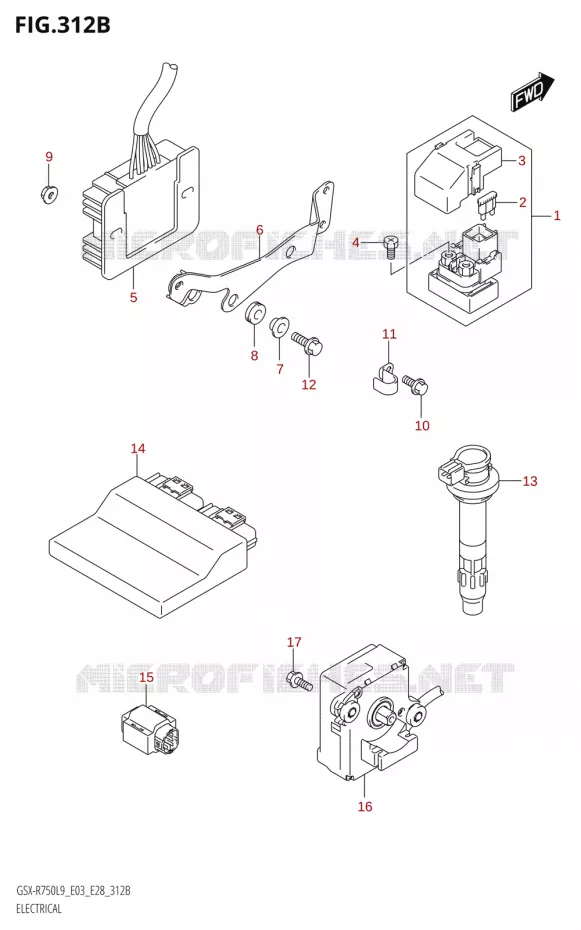 ELEKTRISCH (GSX-R750:L9:E28) Suzuki MOTO 750 GSX-R 2019  GSX-R750 L9 (E03,E28,E33)