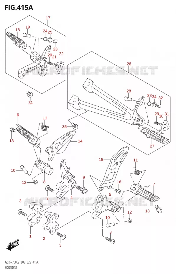 FOOTREST Suzuki MOTO 750 GSX-R 2019  GSX-R750 L9 (E03,E28,E33)
