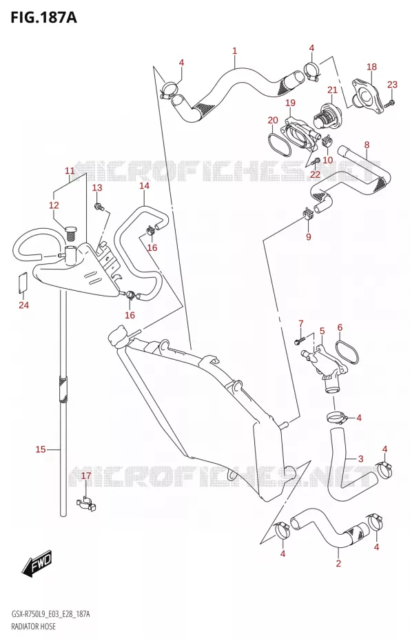RADIATOR SLANG - EXPANSIEVAT Suzuki MOTO 750 GSX-R 2019  GSX-R750 L9 (E03,E28,E33)